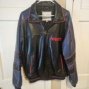 Patriots Black and Blue Leather Jacket